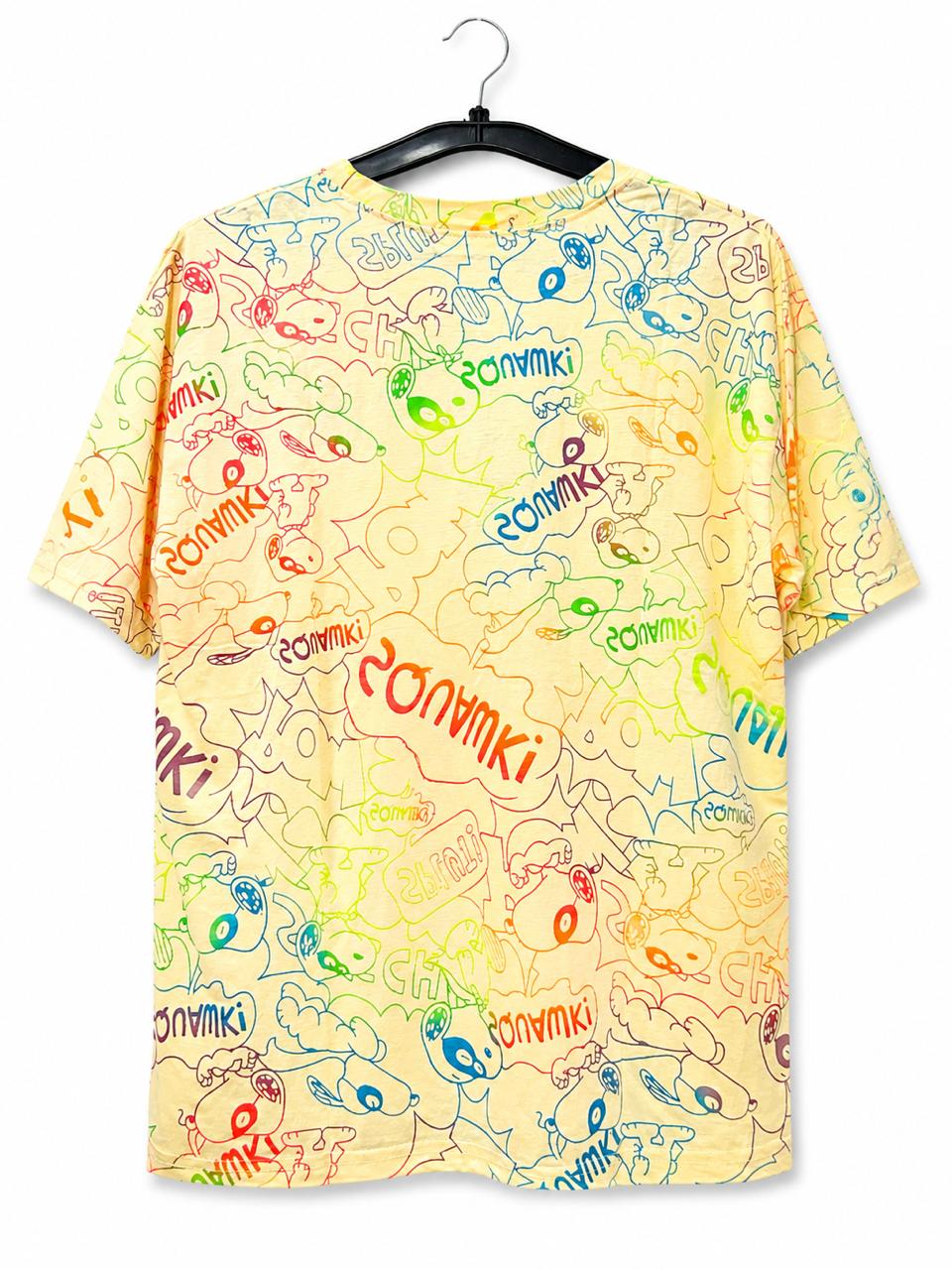 Oversized Cartoon Graffiti Printed T-Shirt for Women | Korean Streetwear Tee