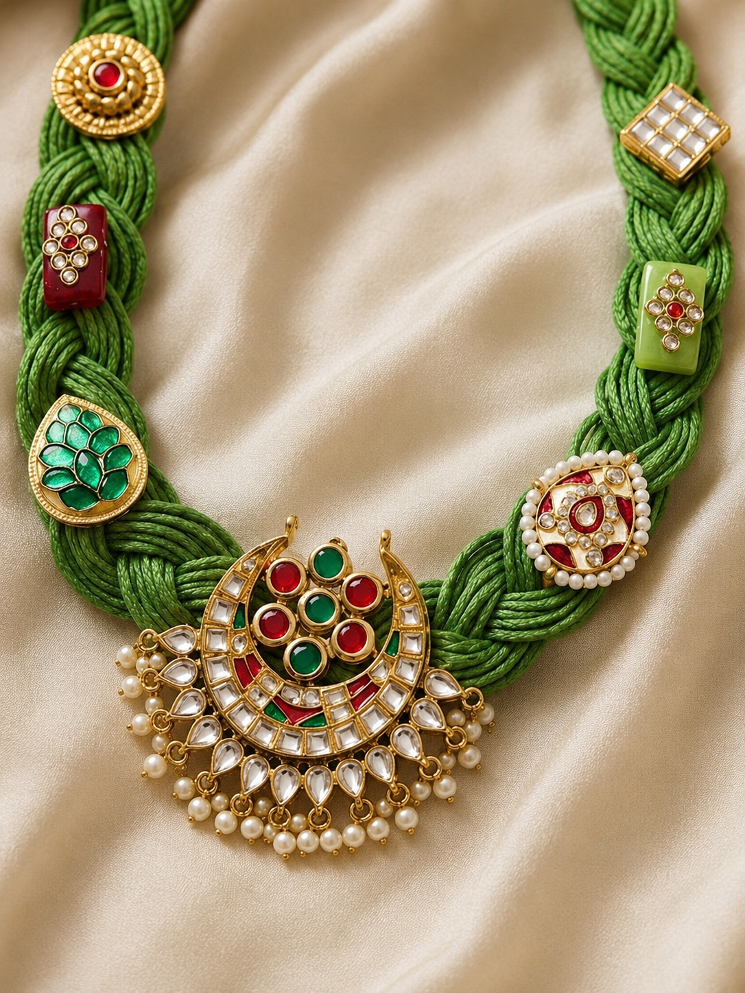 Jute Braided Statement Necklace for Women