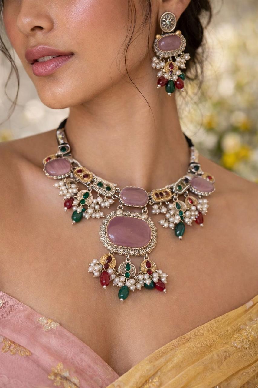 Premium Kundan Statement Necklace Set for Women